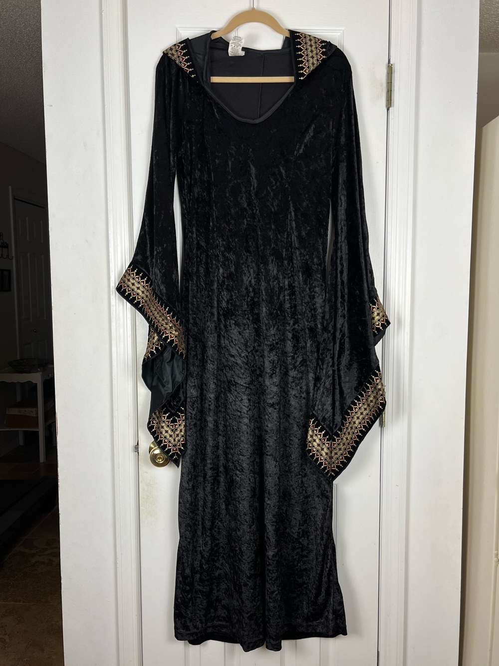 Rubies Black Velvet Midnight High Priestess Halloween Costume L Hooded Vampire - Picture 2 of 11